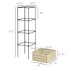 Beige Galvanized Open Bottom Raised Garden Bed Planter with Tomato Cage Trellis
