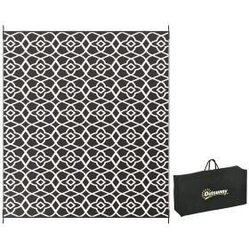 Outsunny Reversible Outdoor Rug, 8' x 10' Waterproof Plastic Straw Floor Mat, Portable RV Camping Carpet with Carry Bag, Large Floor Mat for Backyard