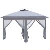 Outsunny 11' x 11' Pop Up Canopy, Instant Canopy Tent with Solar LED Lights, Remote Control