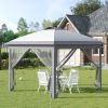Outsunny 11' x 11' Pop Up Canopy, Instant Canopy Tent with Solar LED Lights, Remote Control