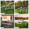 Picnic Table Bench Set Gray