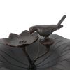e Lancaster Outdoor Aluminum and Iron Top Bird Bath with Iron Base, Bronze