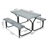 Picnic Table Bench Set Gray