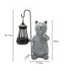 Solar Garden Statue Cat Figurine, Garden Art with Solar Lantern