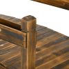 Outsunny 7.5' Wooden Garden Bridge with Planters, Stained Finish Arc Footbridge with Safety Railings for Backyard, Pond Stream, Stained Wood