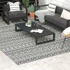 Outsunny Reversible Outdoor Rug, 9' x 12' Waterproof Plastic Straw Floor Mat, Portable RV Camping Carpet with Carry Bag, Large Floor Mat for Backyard