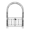 134.5*58.5*213cm Arc Roof Double Layer With Door Wrought Iron Iron Arch Courtyard Black